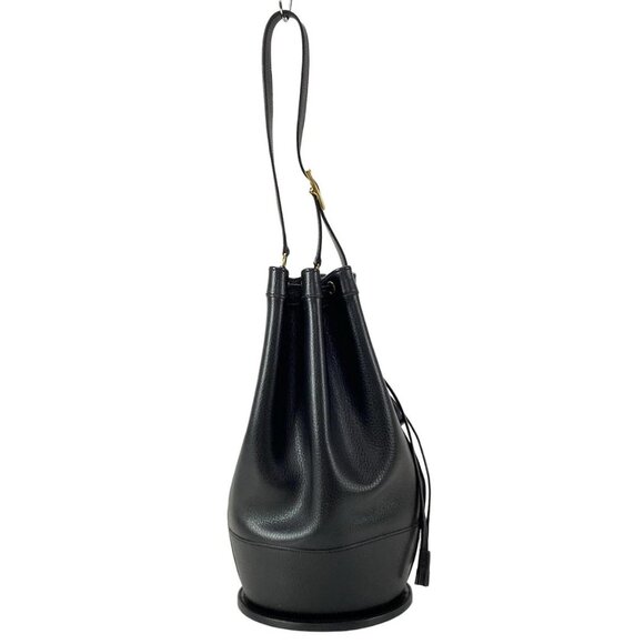 Auth HERMES Standee Black Vachette Grainee Des Ardennes Circle S Shoulder Bag - Picture 1 of 16